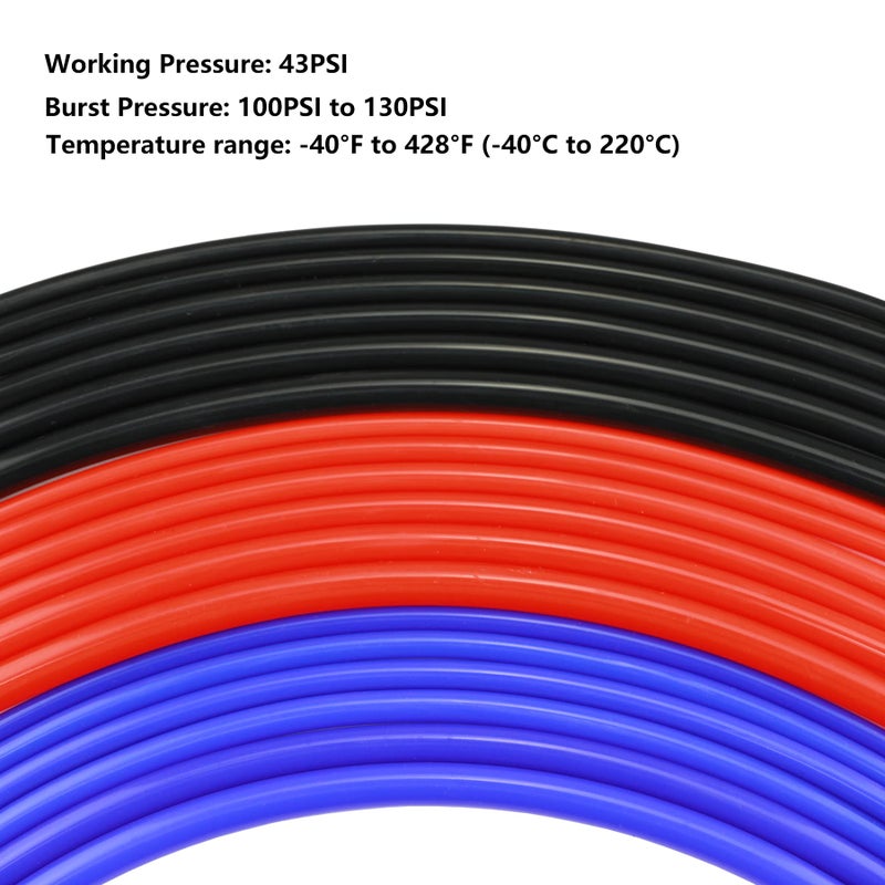 Ucreative 10FT ID 1/4"" (6mm) High Temperature Silicone Vacuum Tubing Hose 130PSI Max Pressure Black - Image 3